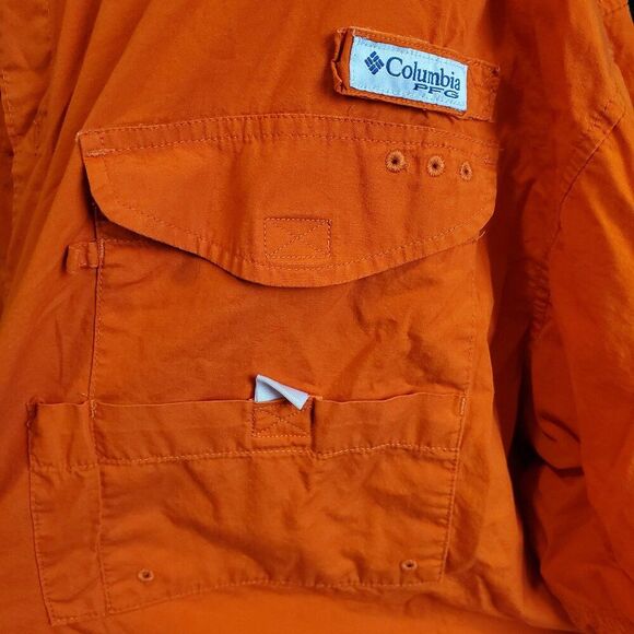 Columbia Bright Orange PFG Long Sleeve Fishing/Hunting shirt 2XLT - Picture 3 of 10